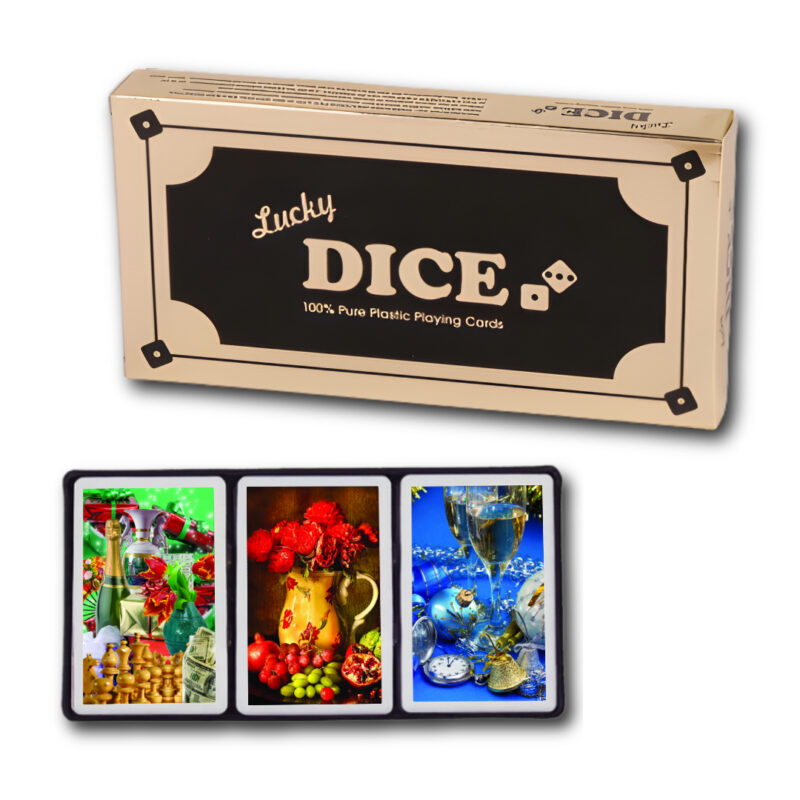Lucky Dice Waterproof Plastic Playing Cards — Triple Pack