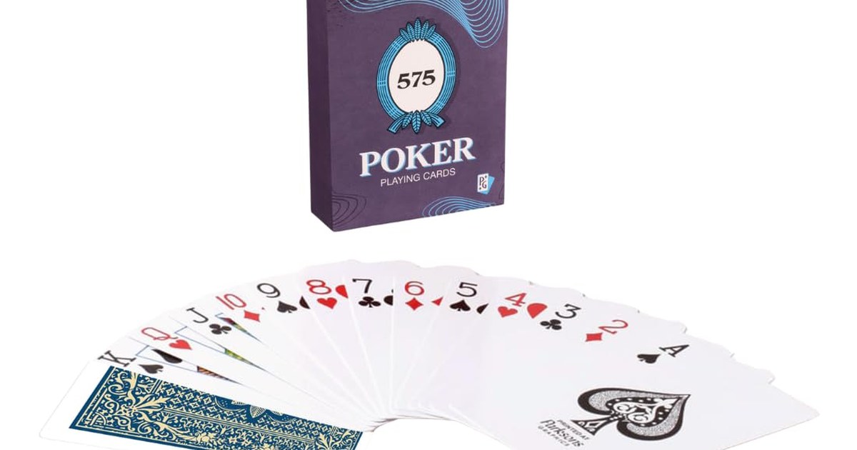 Premium German board playing card stock beside standard board