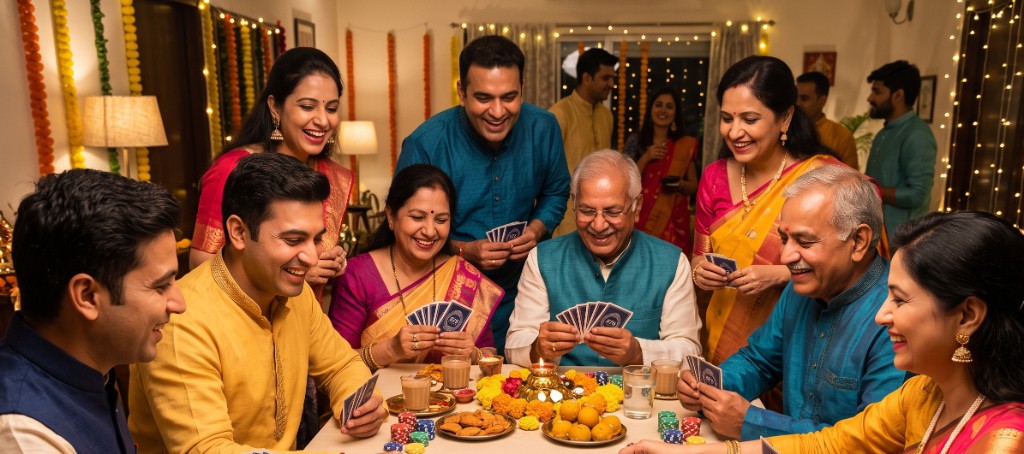 Hosting a Diwali Card Party: Games, Setup, and Decks for a Big Table